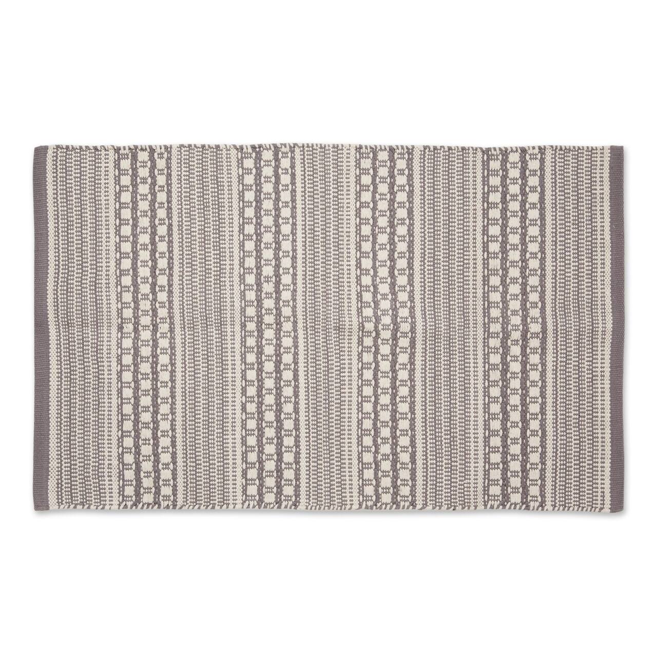 DII® Gray Dobby Stripe Hand-Loomed Rug, 2ft. x 3ft.